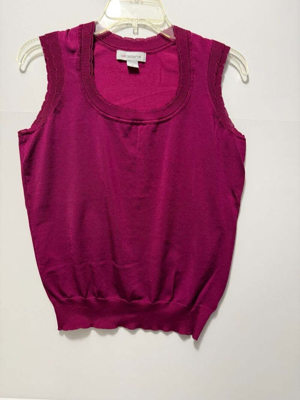 Liz Claiborne Women's Magenta Sleeveless Knit Tank Top Size M